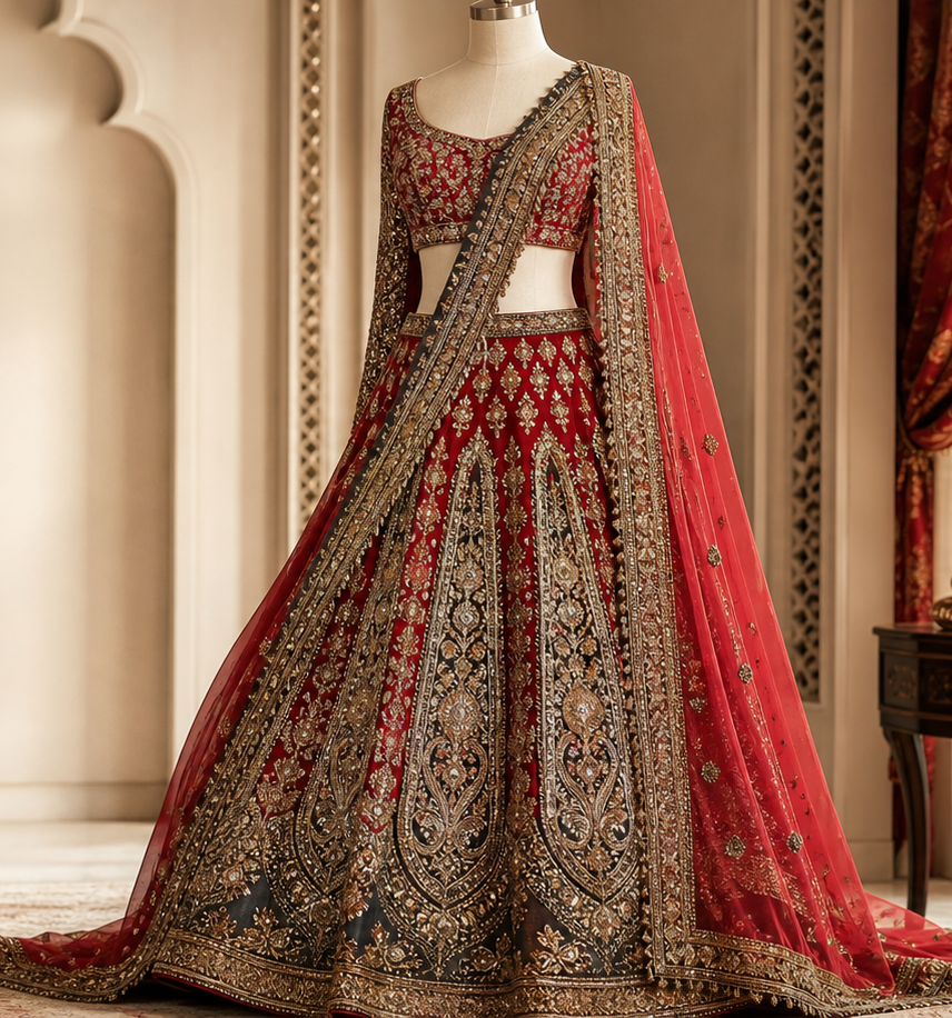 Crimson Heritage Lehenga